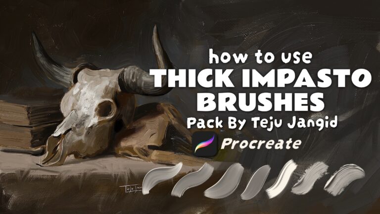 How to Use the Thick Impasto Procreate Brushes By Teju Jangid